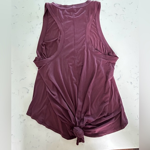 Athleta tank top size small, burgundy purple color, loose, knot in back - Picture 2 of 4